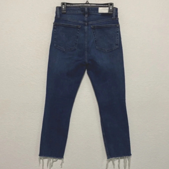 Re/Done 90's High Rise Dusk Destroy Ankle Crop Jeans Distressed Size 27 - Picture 9 of 13
